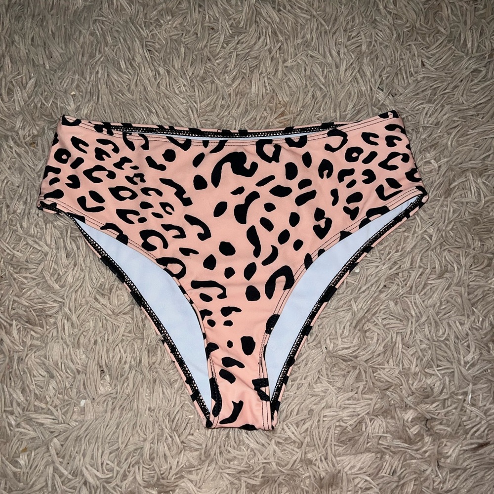 Peach Leopard Print Bikini Bottoms
